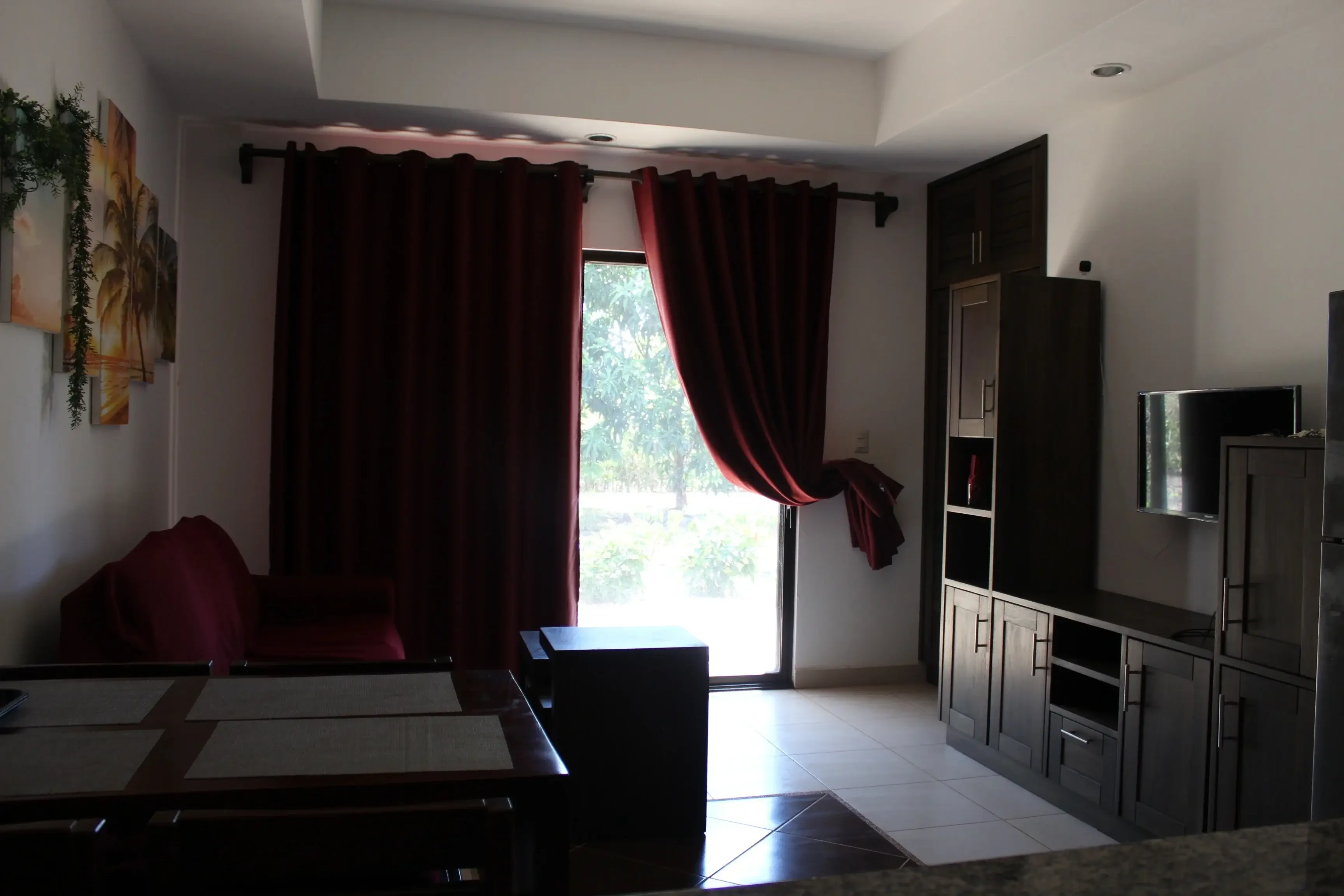 Custom-made furniture included with the property